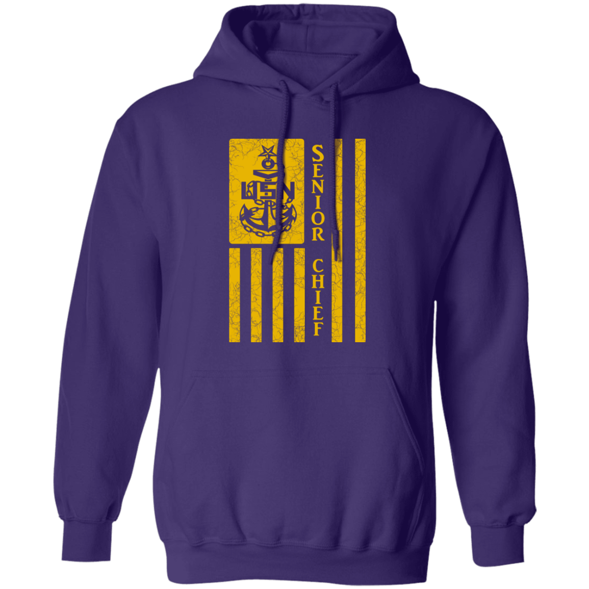 Senior Chief Flag Gold Pullover Hoodie