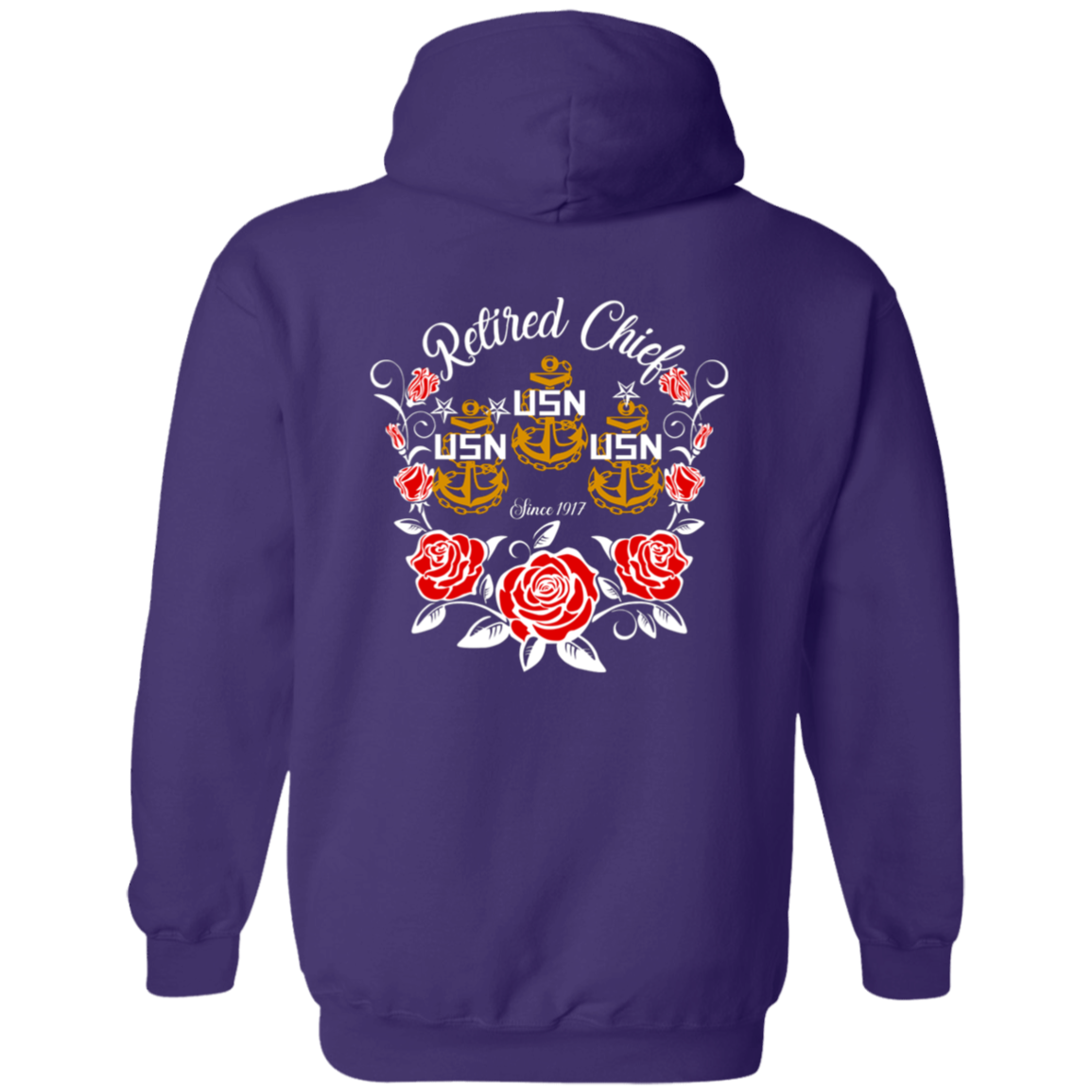 Retired Chief Rose Zip Up Hooded Sweatshirt