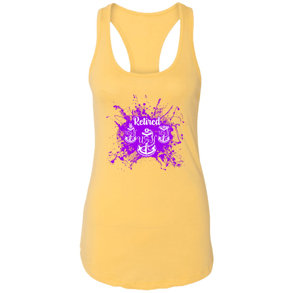 Retired Chief Purple Paint Ladies Racerback Tank
