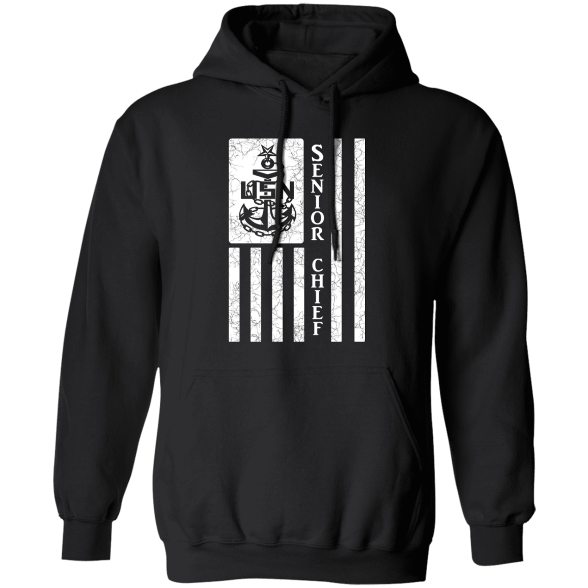 Senior Chief Flag White Pullover Hoodie