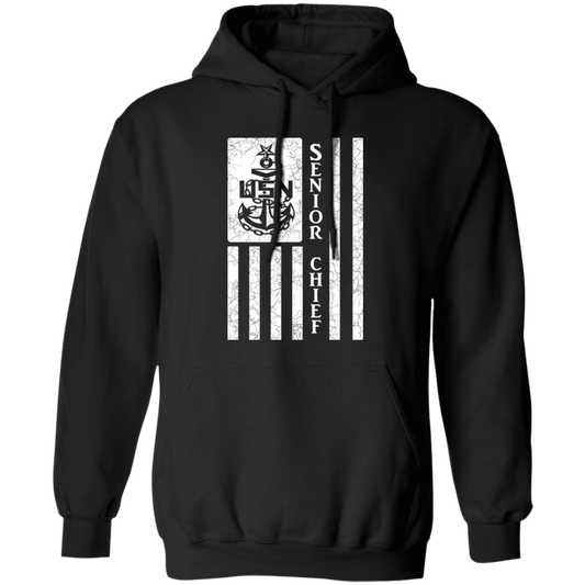 Senior Chief Flag White Pullover Hoodie
