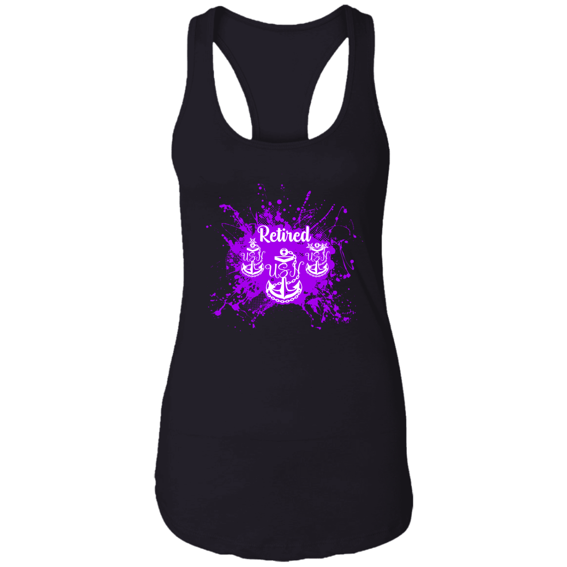 Retired Chief Purple Paint Ladies Racerback Tank