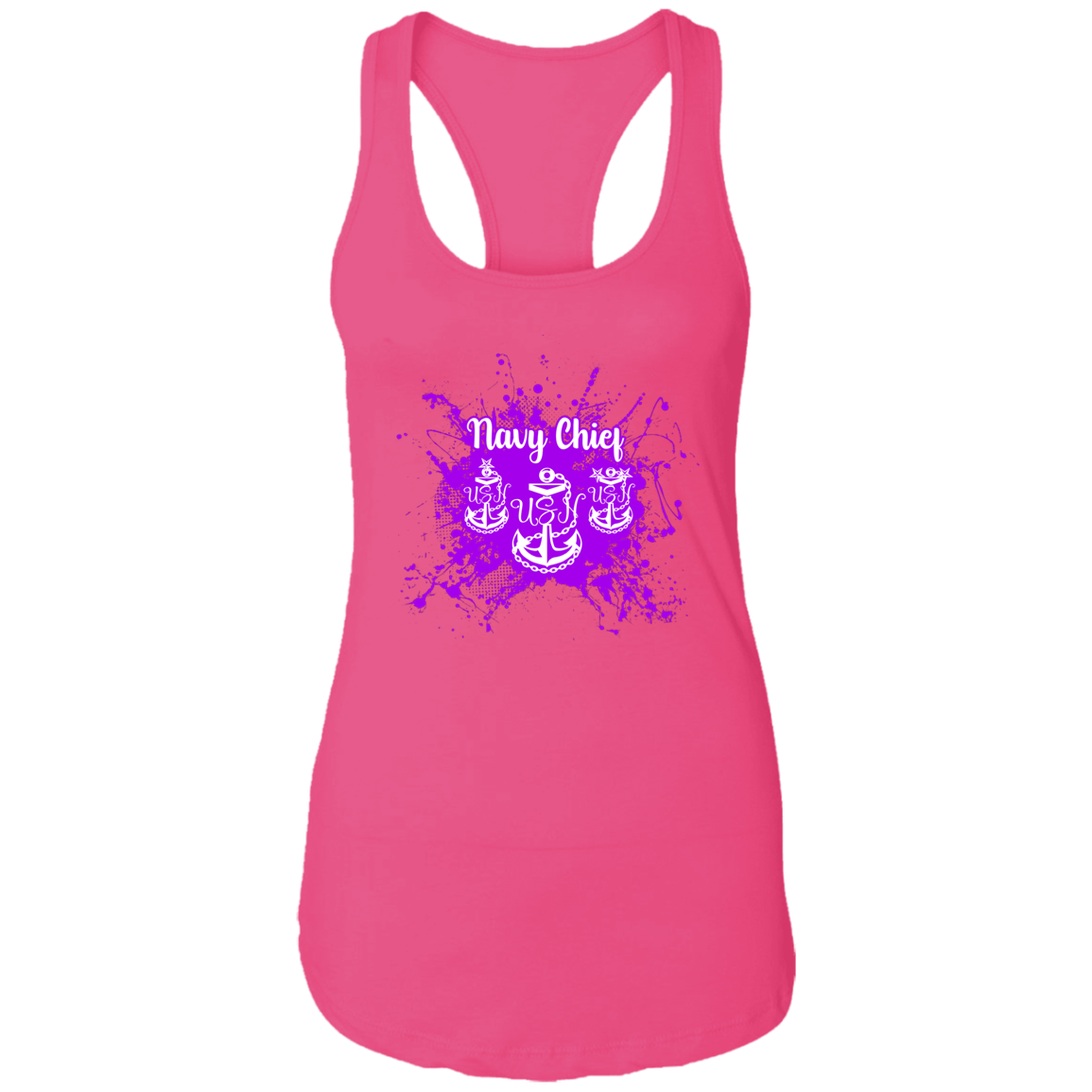 Navy Chief Purple Paint Ladies Racerback Tank