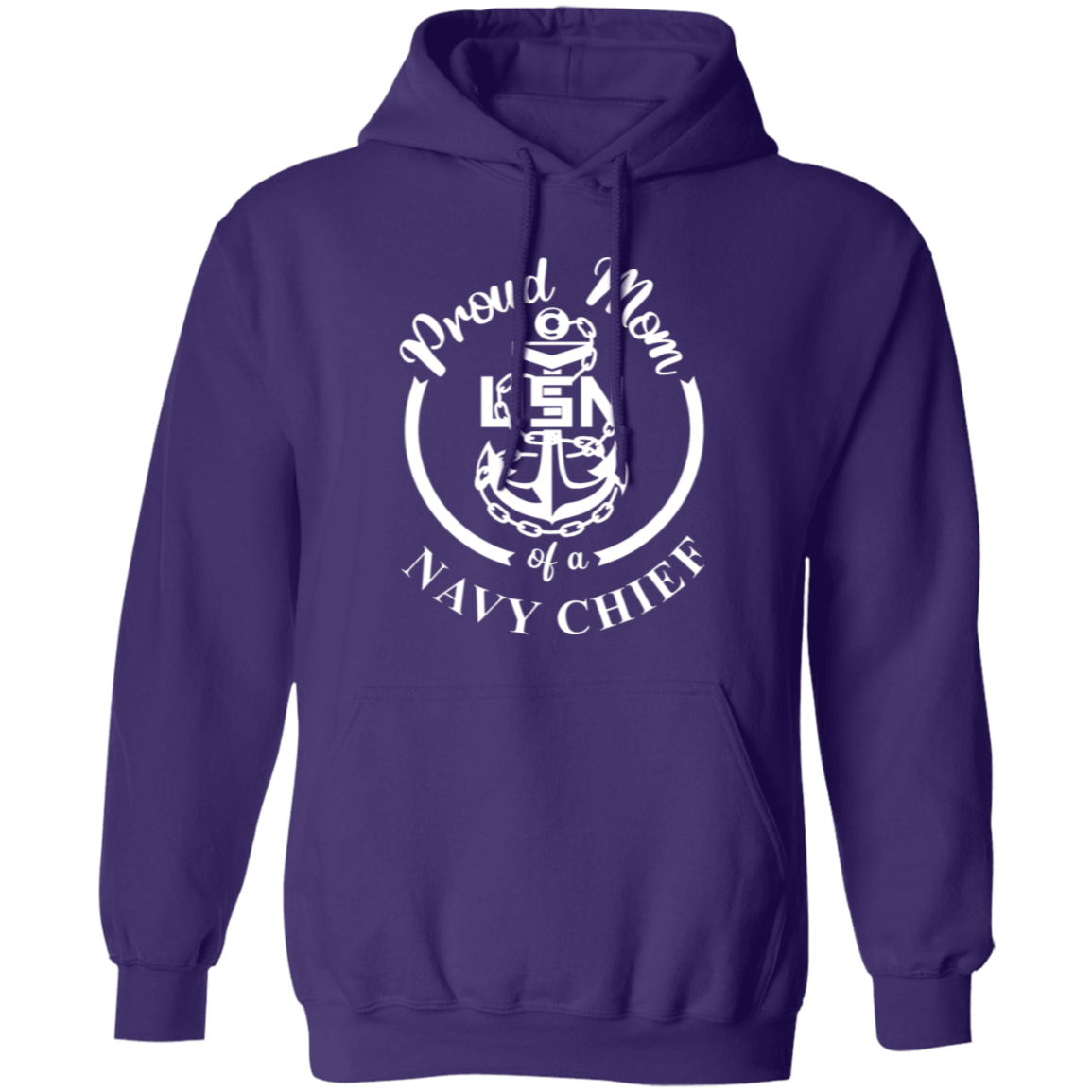 Proud Mom White Design Pullover Hoodie