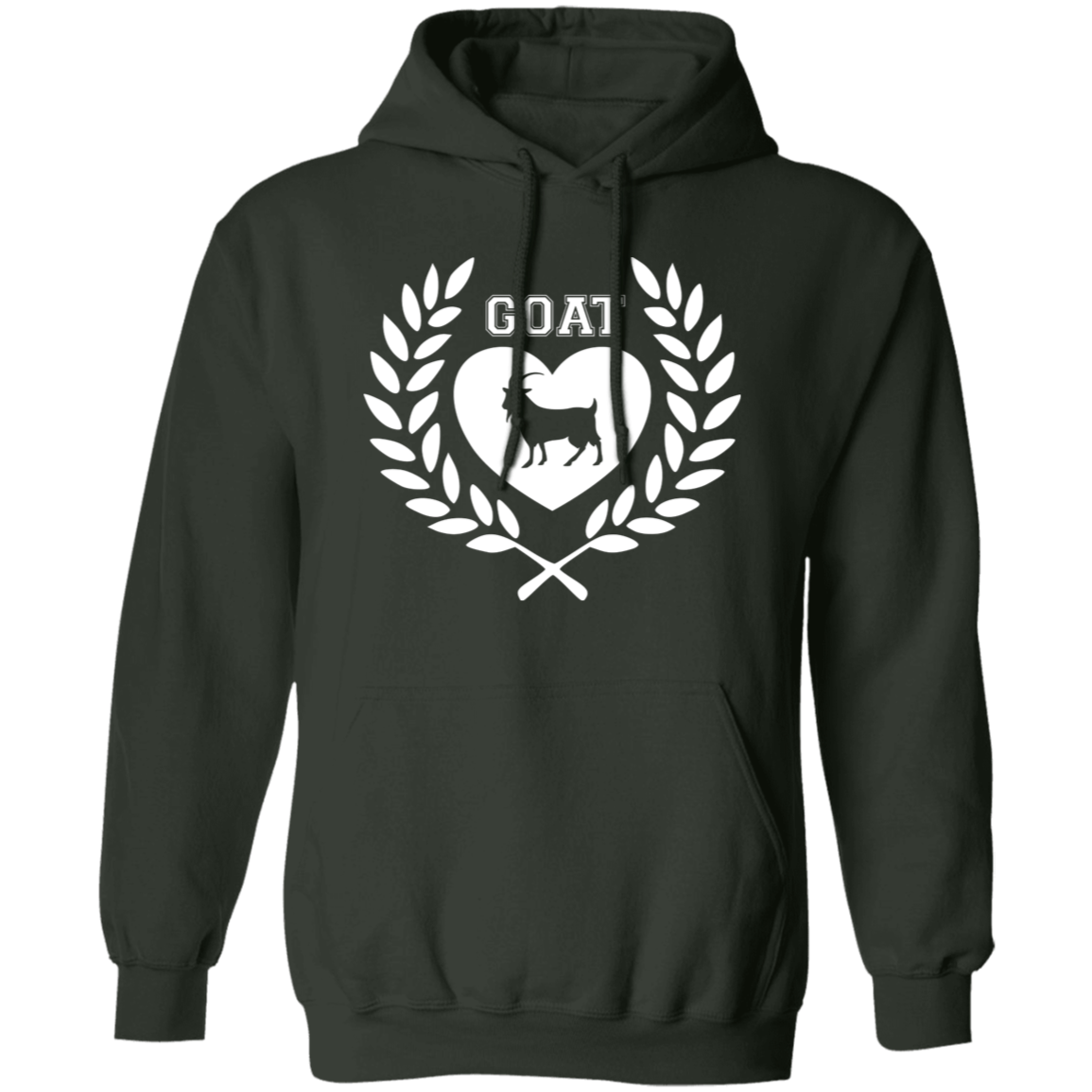 Goat Wreath White Pullover Hoodie