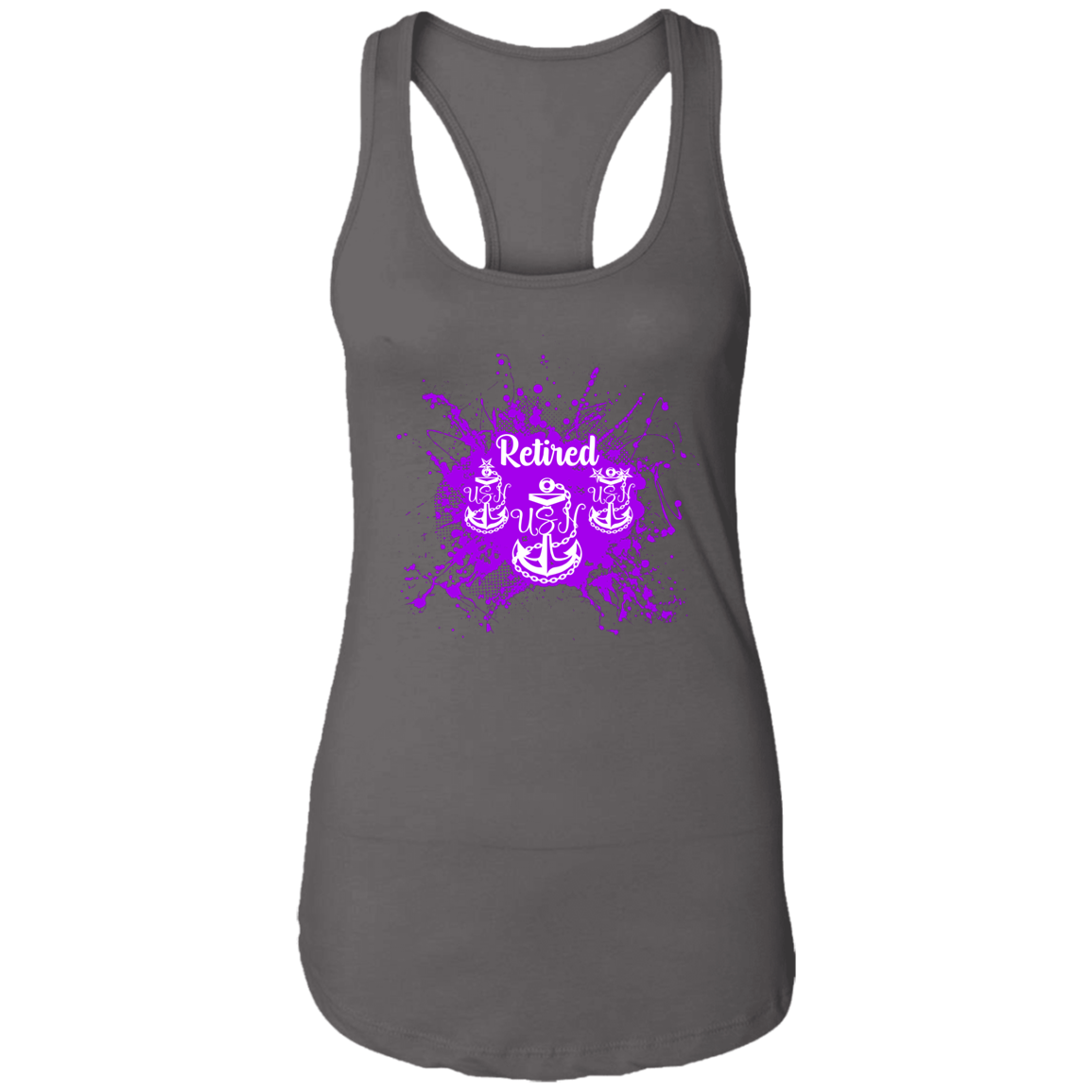 Retired Chief Purple Paint Ladies Racerback Tank