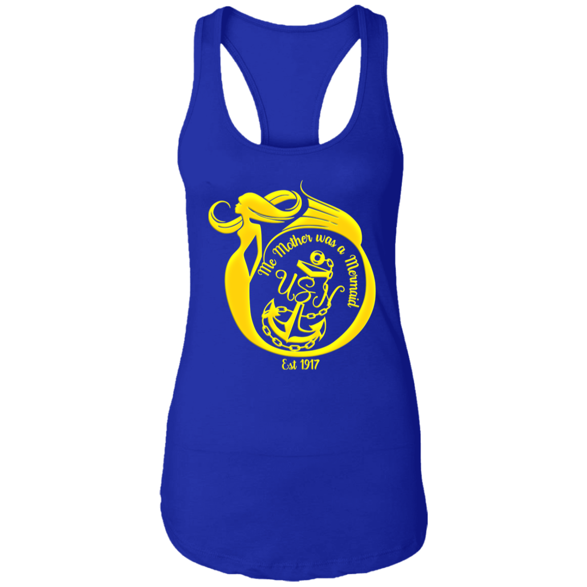 Me Mother Gold Ladies Racerback Tank