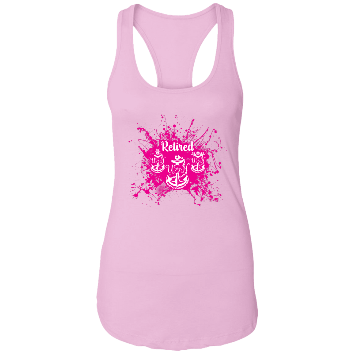 Retired Chief Pink Paint Ladies Racerback Tank