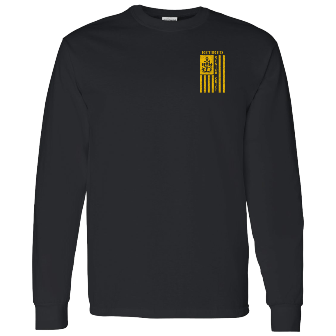 Retired Senior Chief Flag FB LS T-Shirt 5.3 oz.
