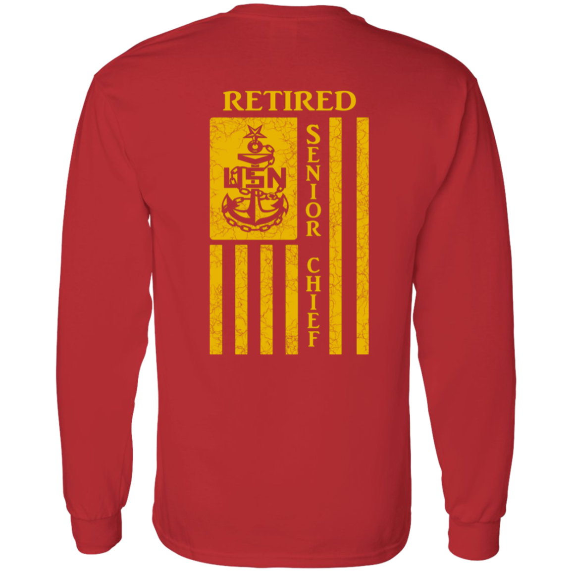 Retired Senior Chief Flag FB LS T-Shirt 5.3 oz.