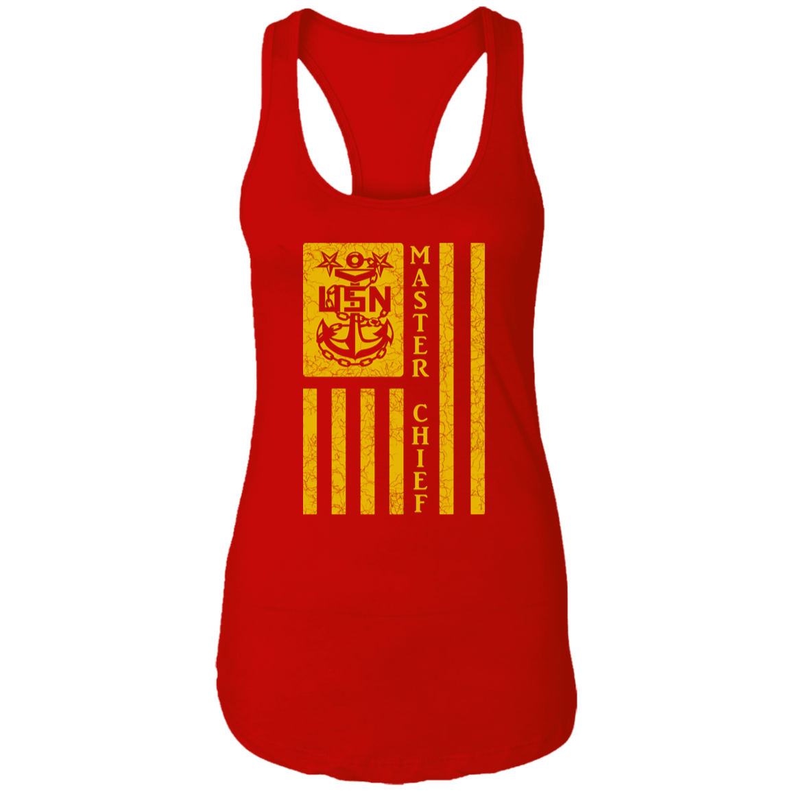 Master Chief Flag Gold Ladies Racerback Tank