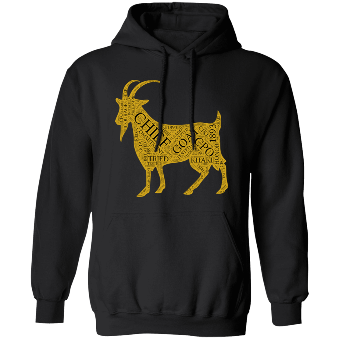 Goat Word Gold Pullover Hoodie