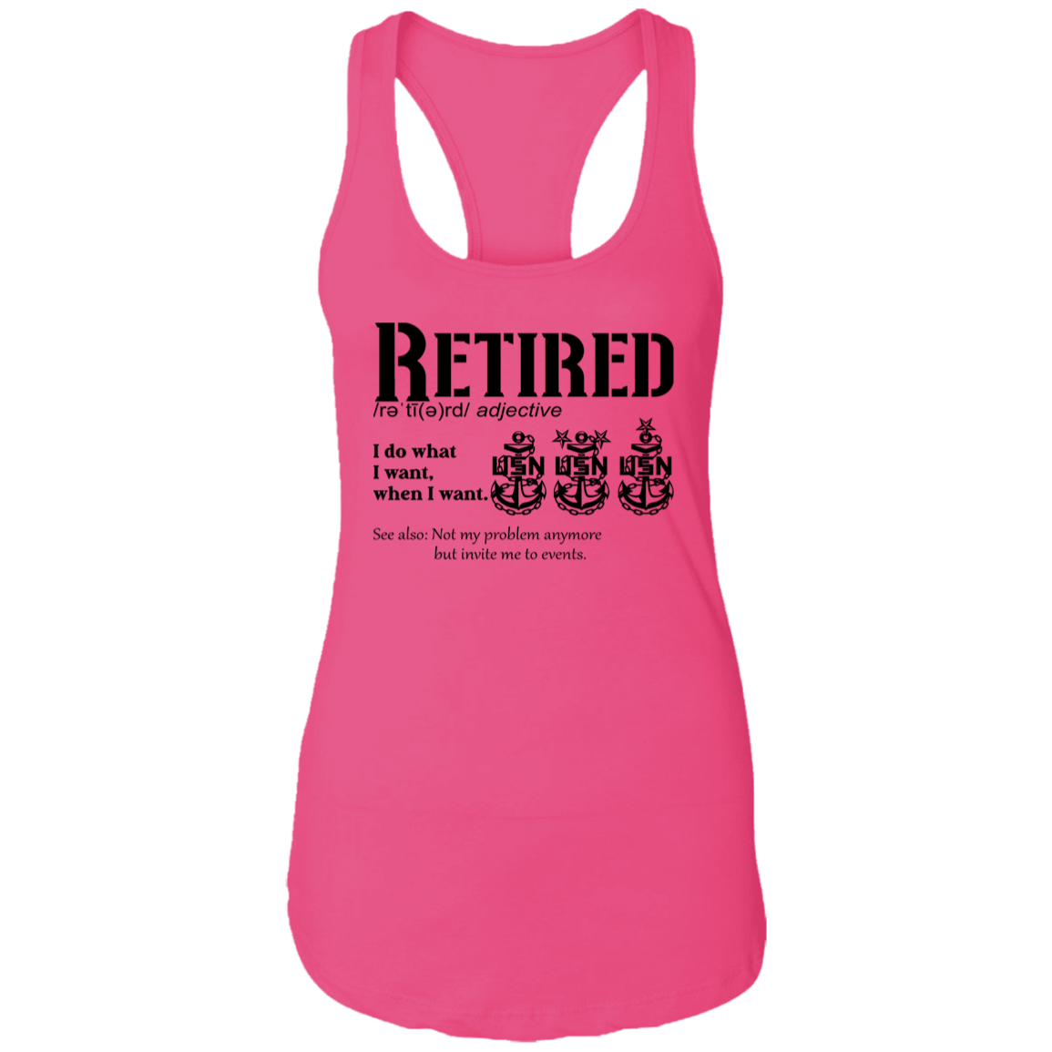 Retired Definition Ladies Racerback Tank