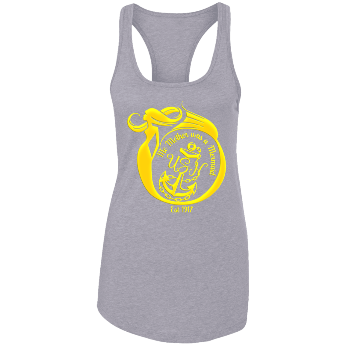Me Mother Gold Ladies Racerback Tank