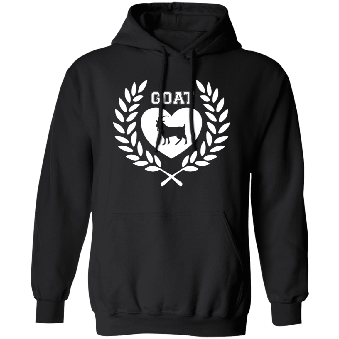 Goat Wreath White Pullover Hoodie