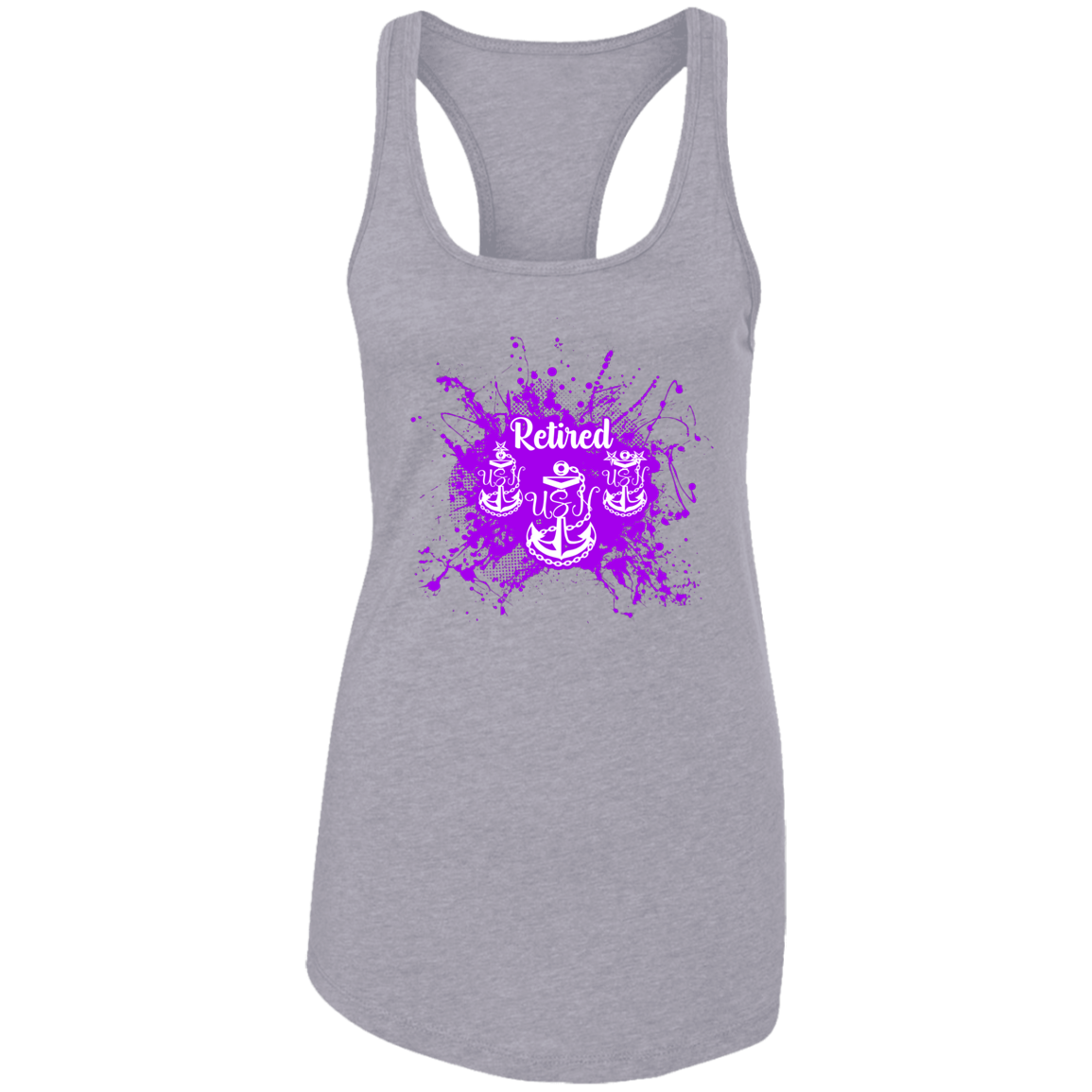 Retired Chief Purple Paint Ladies Racerback Tank