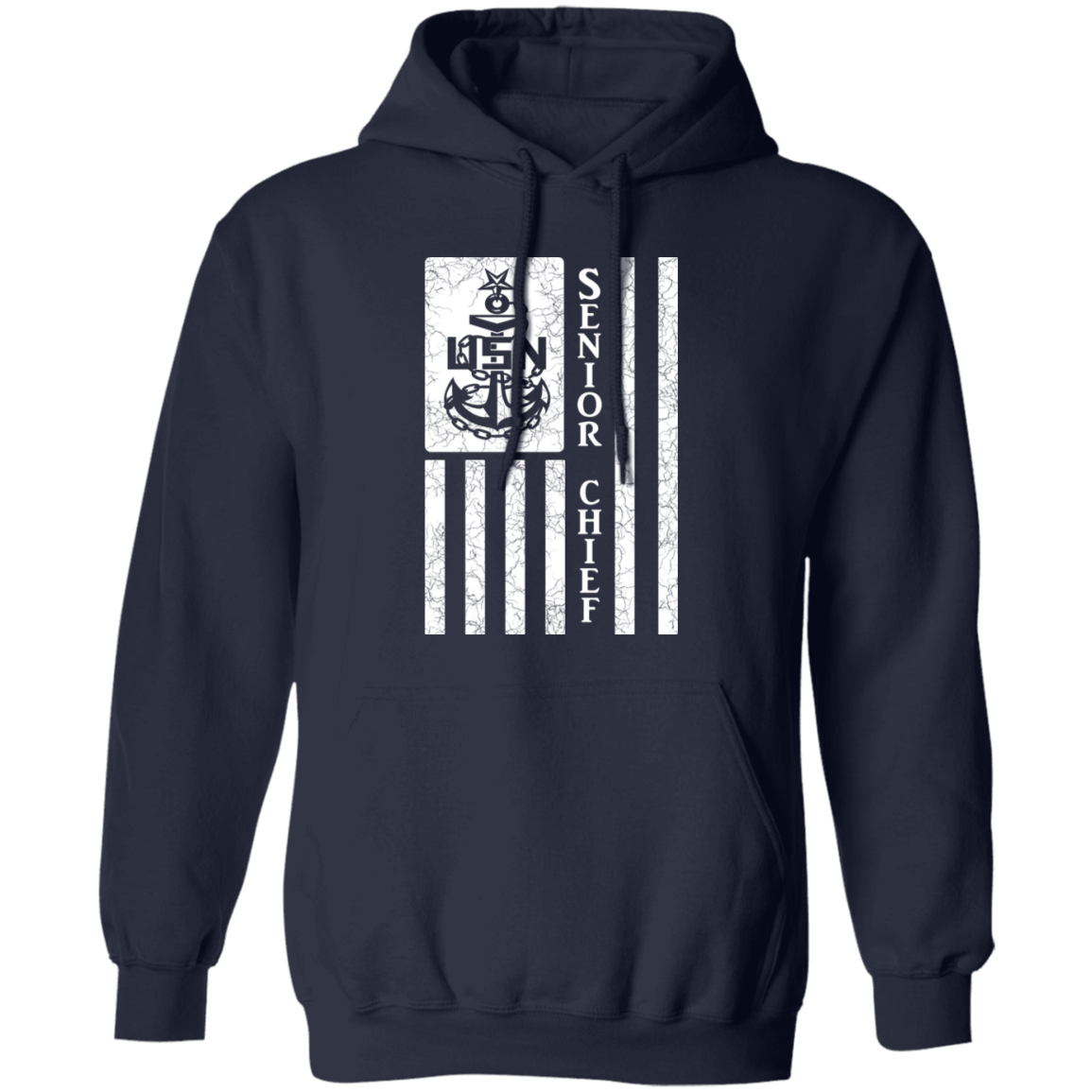 Senior Chief Flag White Pullover Hoodie