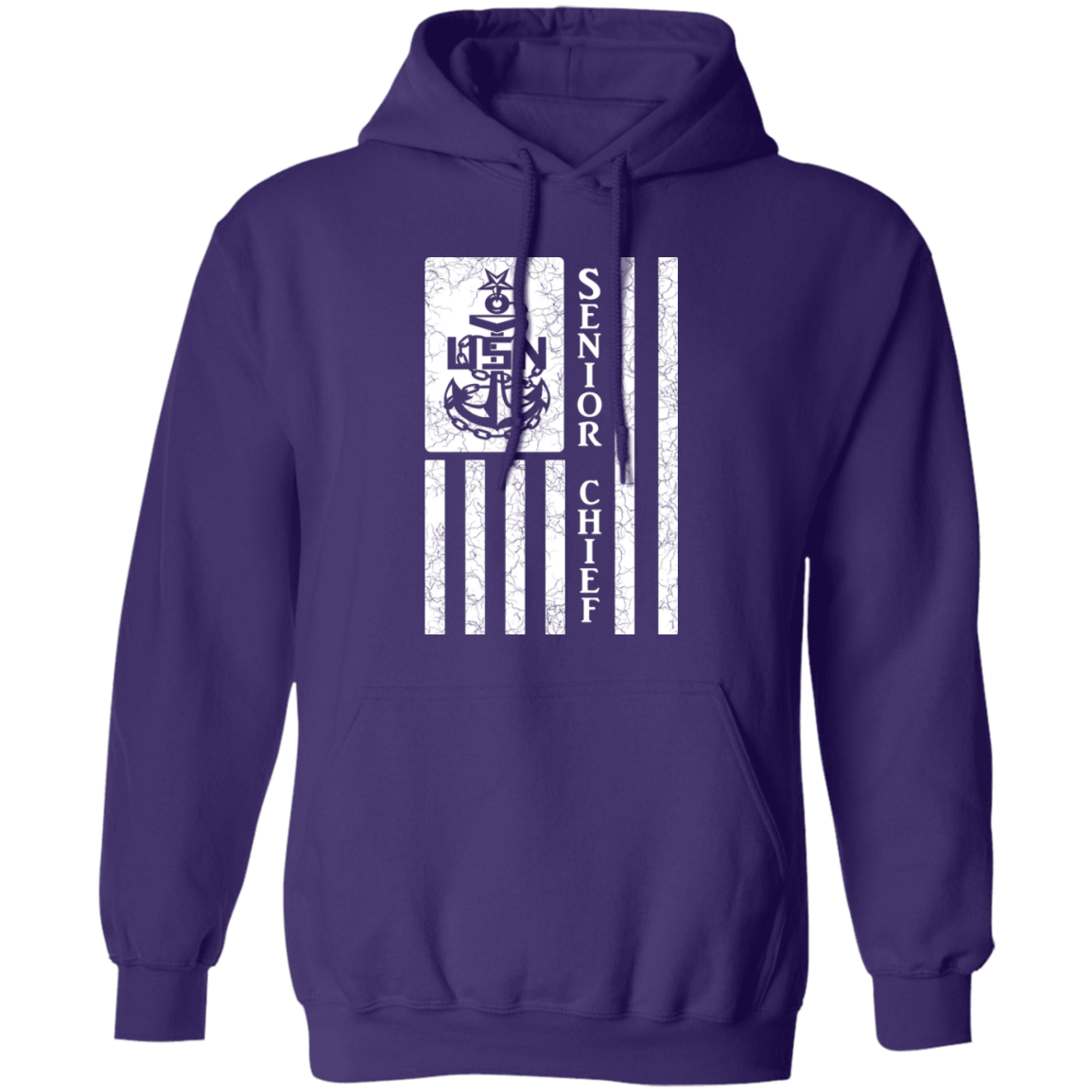 Senior Chief Flag White Pullover Hoodie