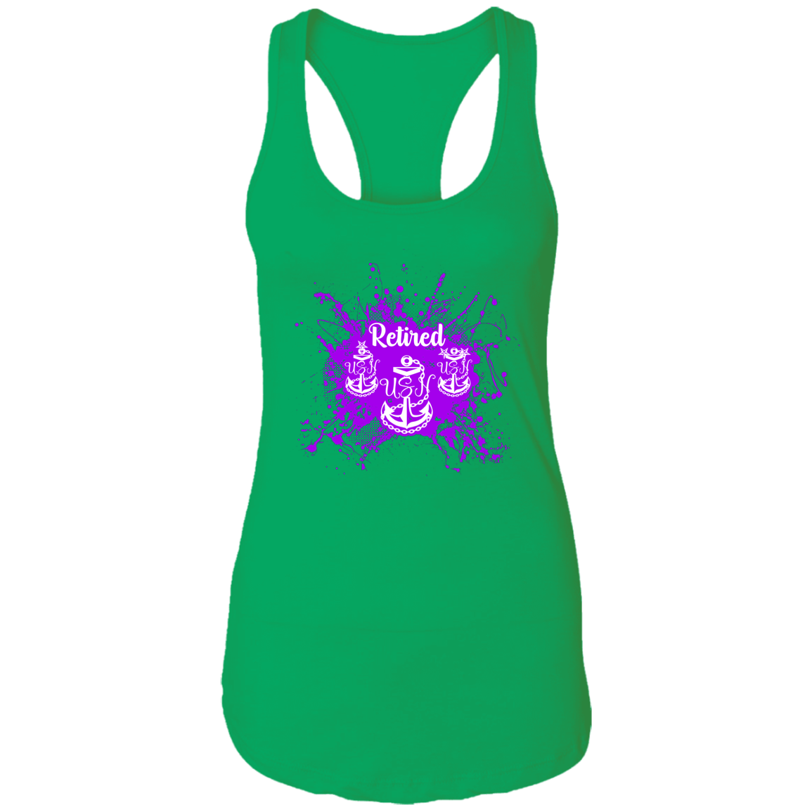 Retired Chief Purple Paint Ladies Racerback Tank