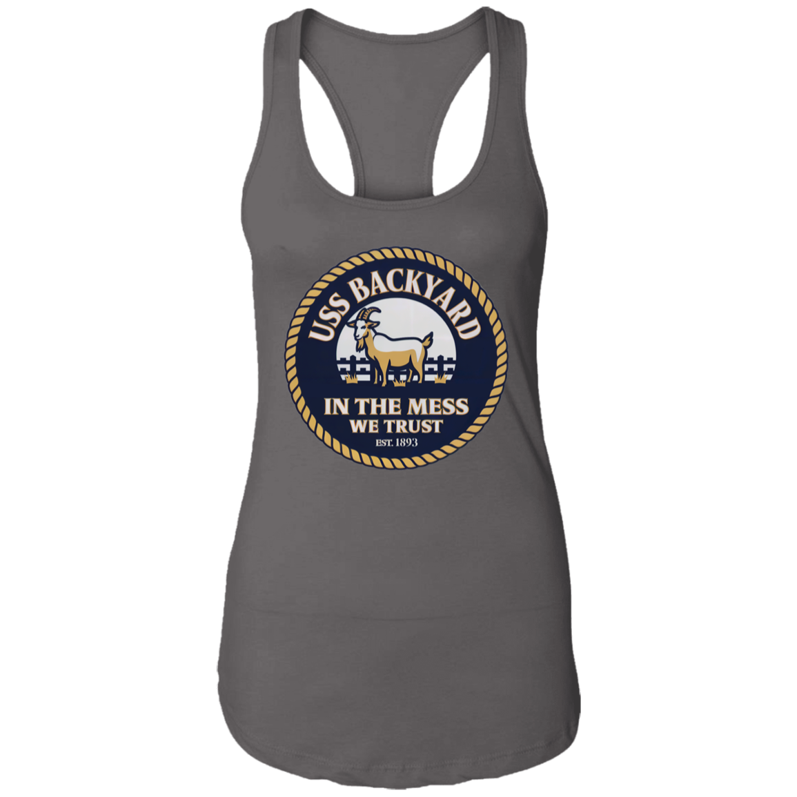 USS Backyard Ladies Racerback Tank