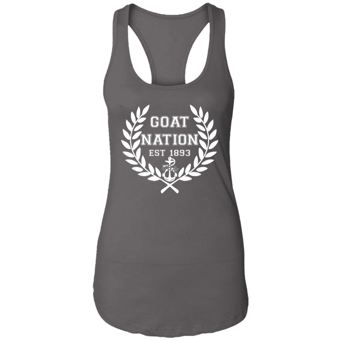 Goat Nation White Ladies Racerback Tank