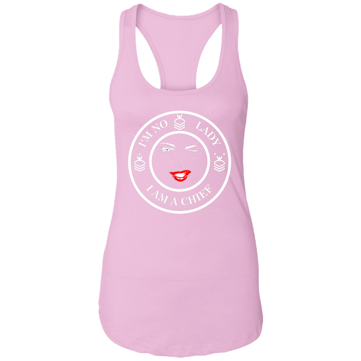 I'm No Lady (White Design) Ladies Racerback Tank
