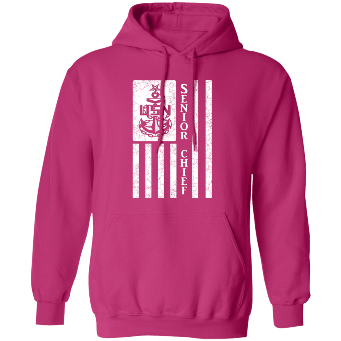Senior Chief Flag White Pullover Hoodie