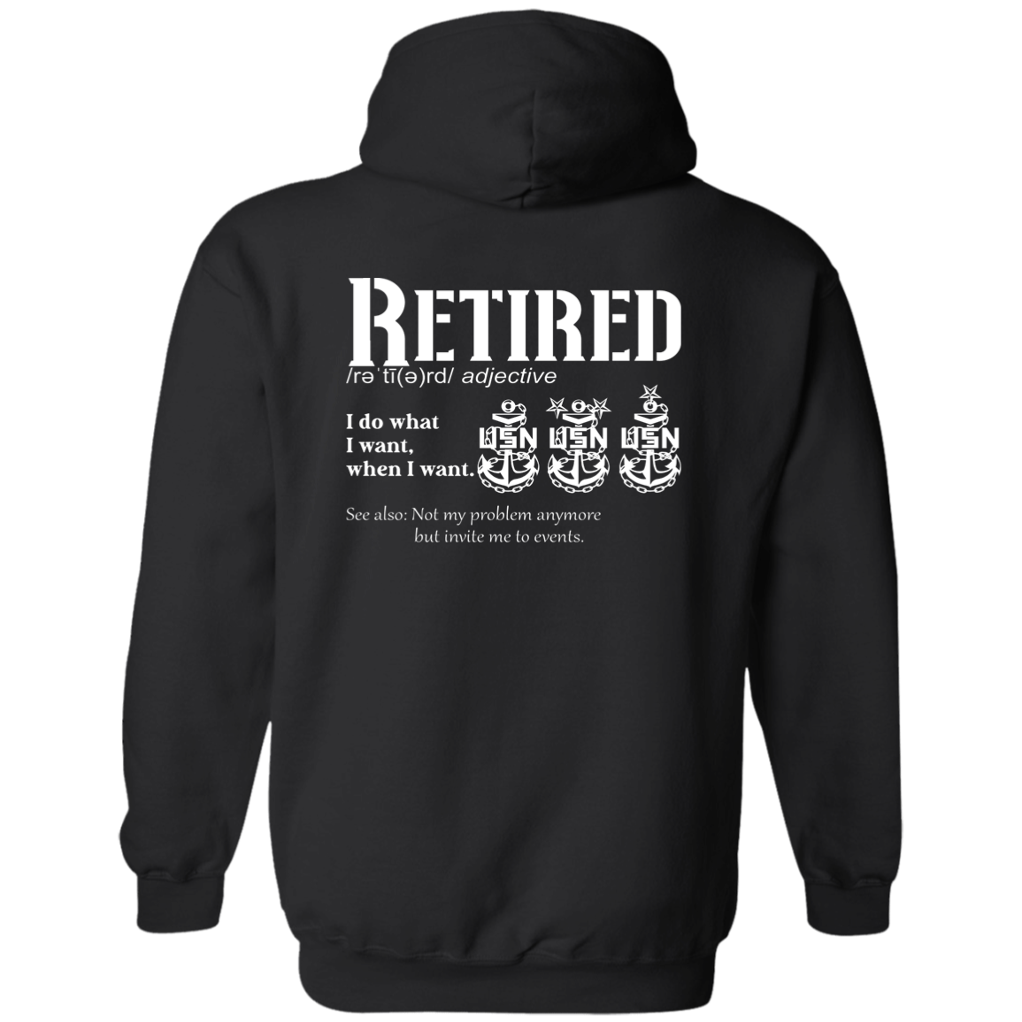 Retired Definition White Zip Up Hooded Sweatshirt