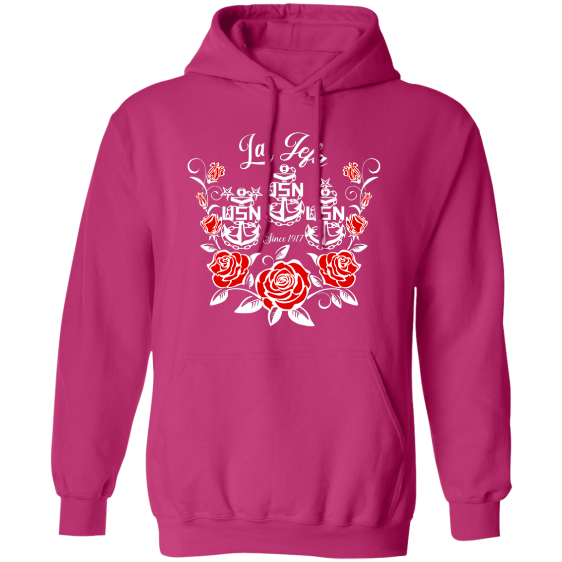 La Jefa Rose White Pullover Hoodie