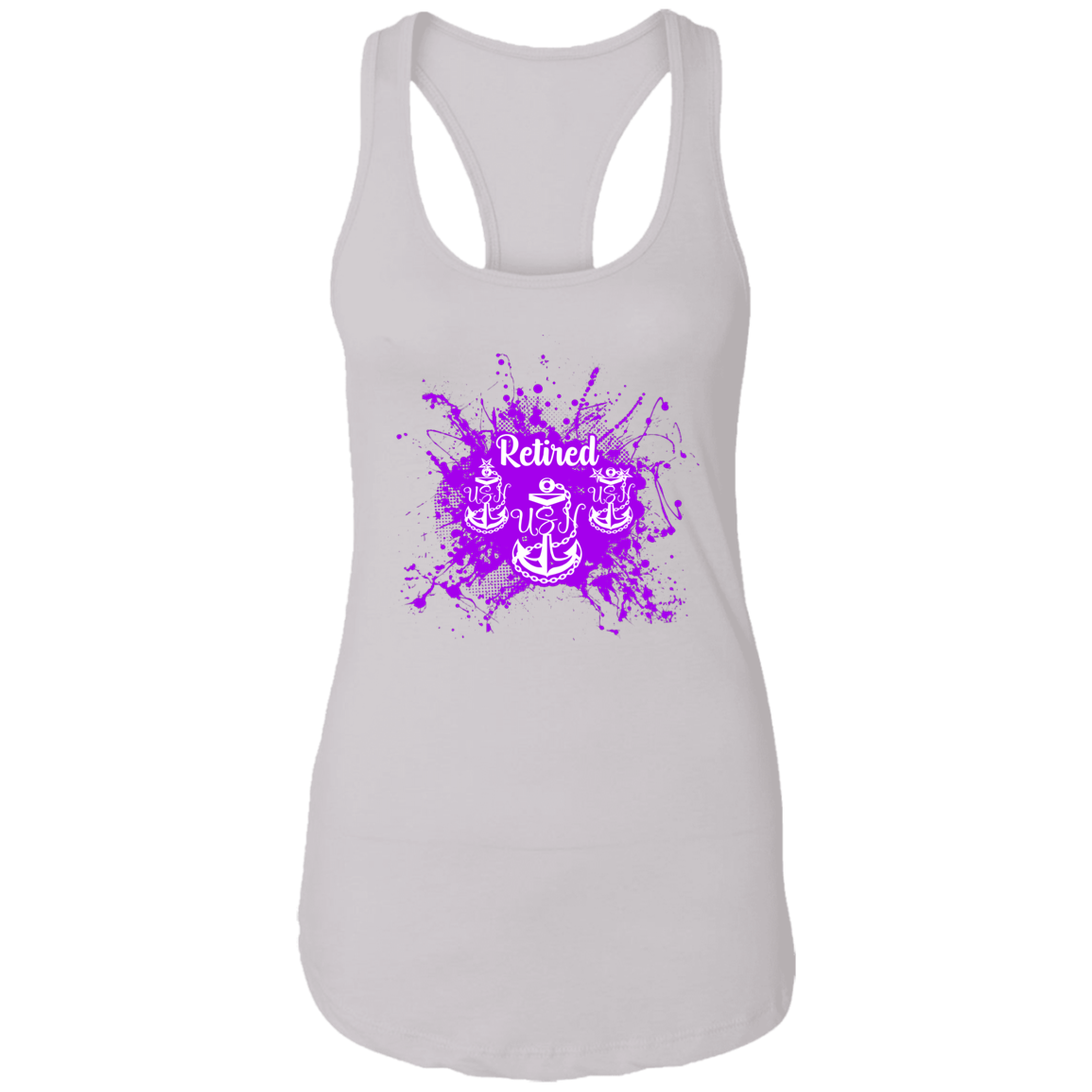 Retired Chief Purple Paint Ladies Racerback Tank