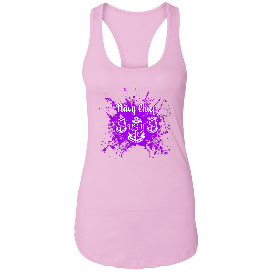 Navy Chief Purple Paint Ladies Racerback Tank