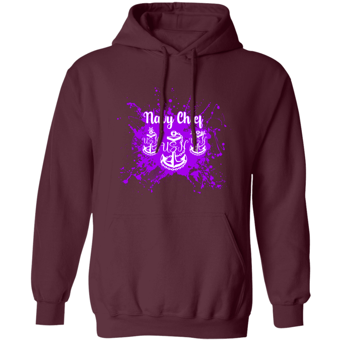 Navy Chief Purple Paint Pullover Hoodie