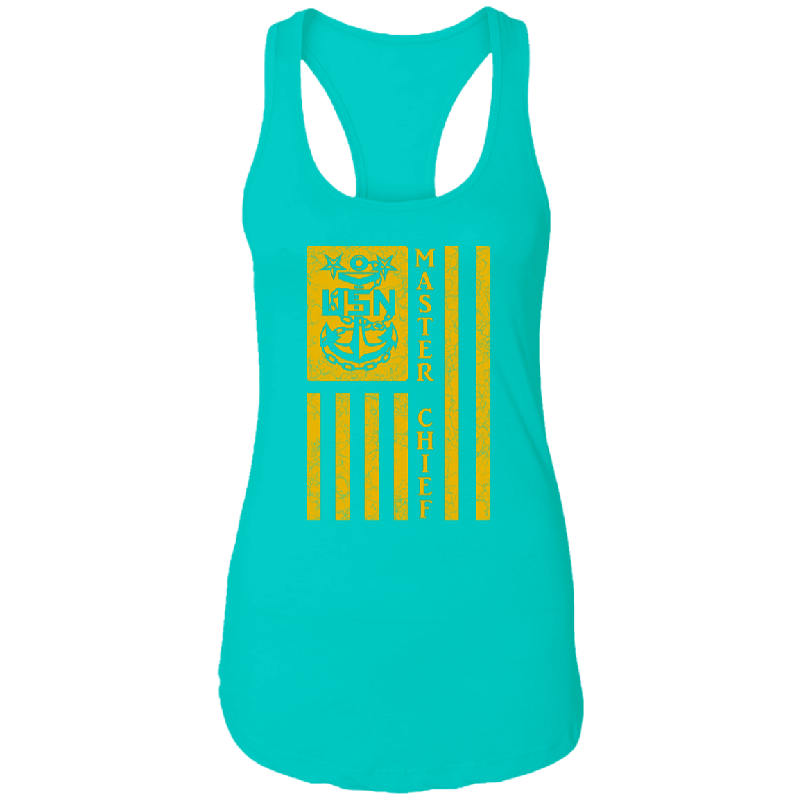 Master Chief Flag Gold Ladies Racerback Tank