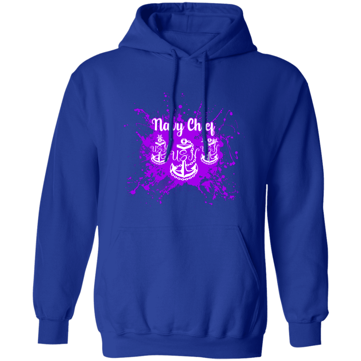 Navy Chief Purple Paint Pullover Hoodie