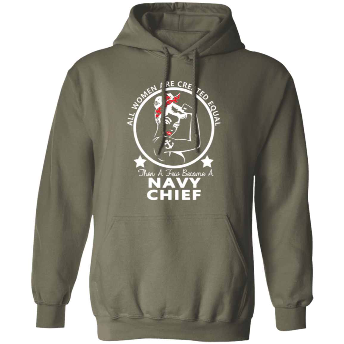 Navy Girl Chief White Pullover Hoodie