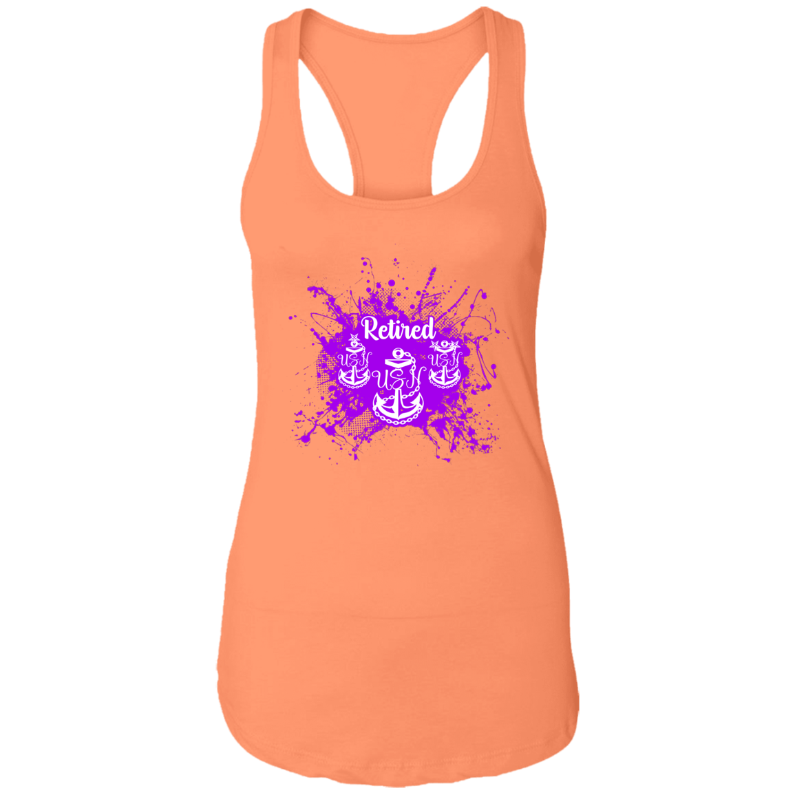 Retired Chief Purple Paint Ladies Racerback Tank