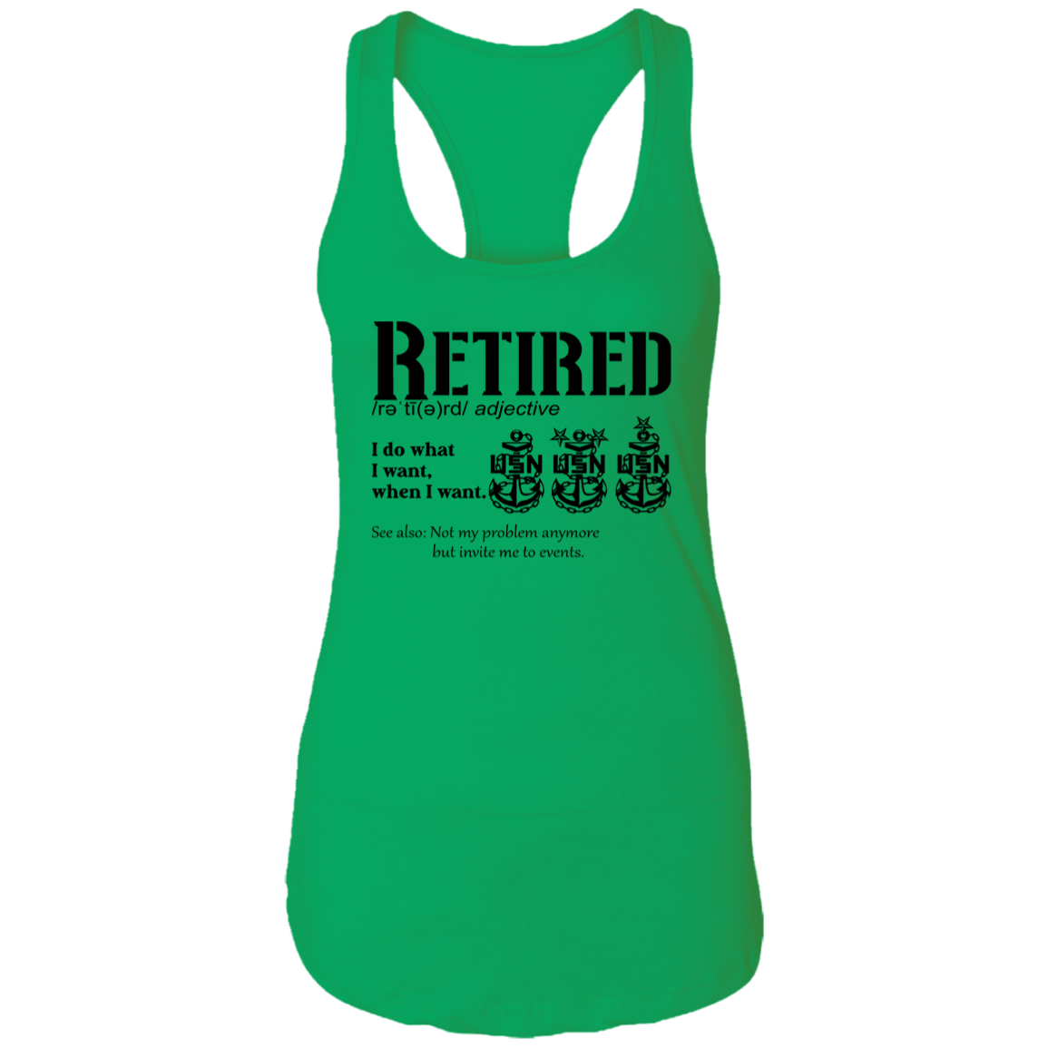 Retired Definition Ladies Racerback Tank