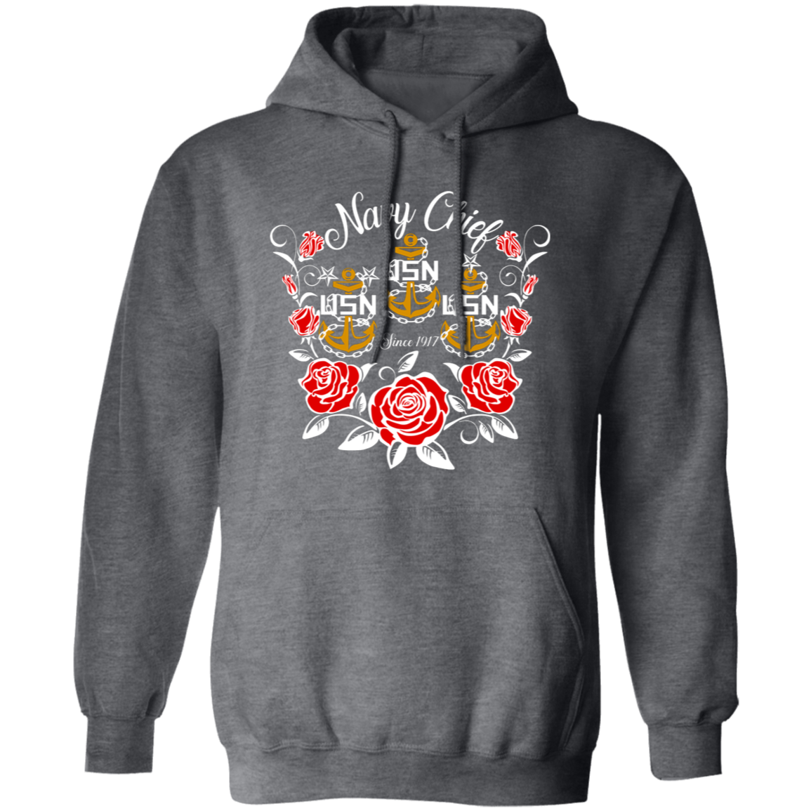 Navy Chief Rose Gold Pullover Hoodie