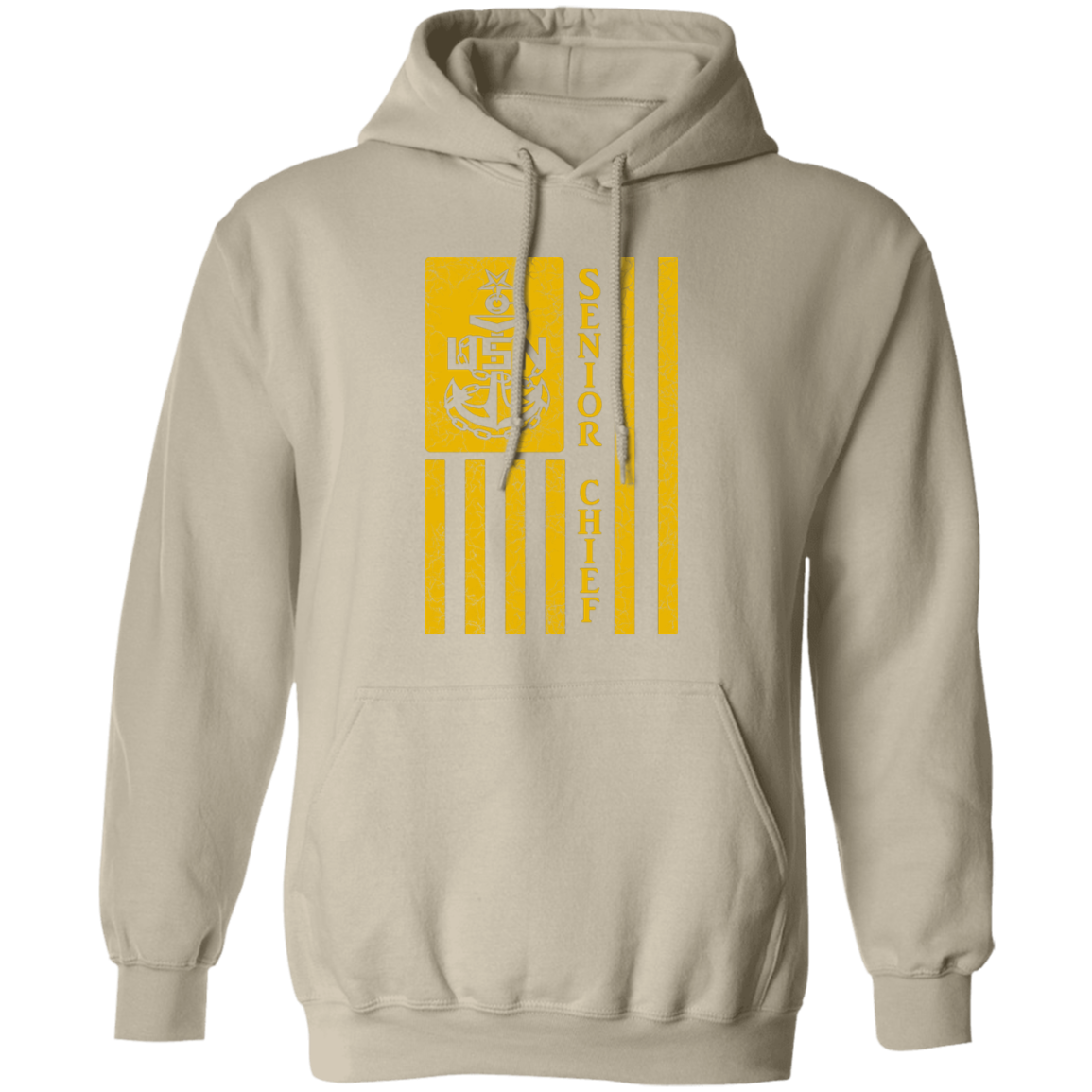Senior Chief Flag Gold Pullover Hoodie