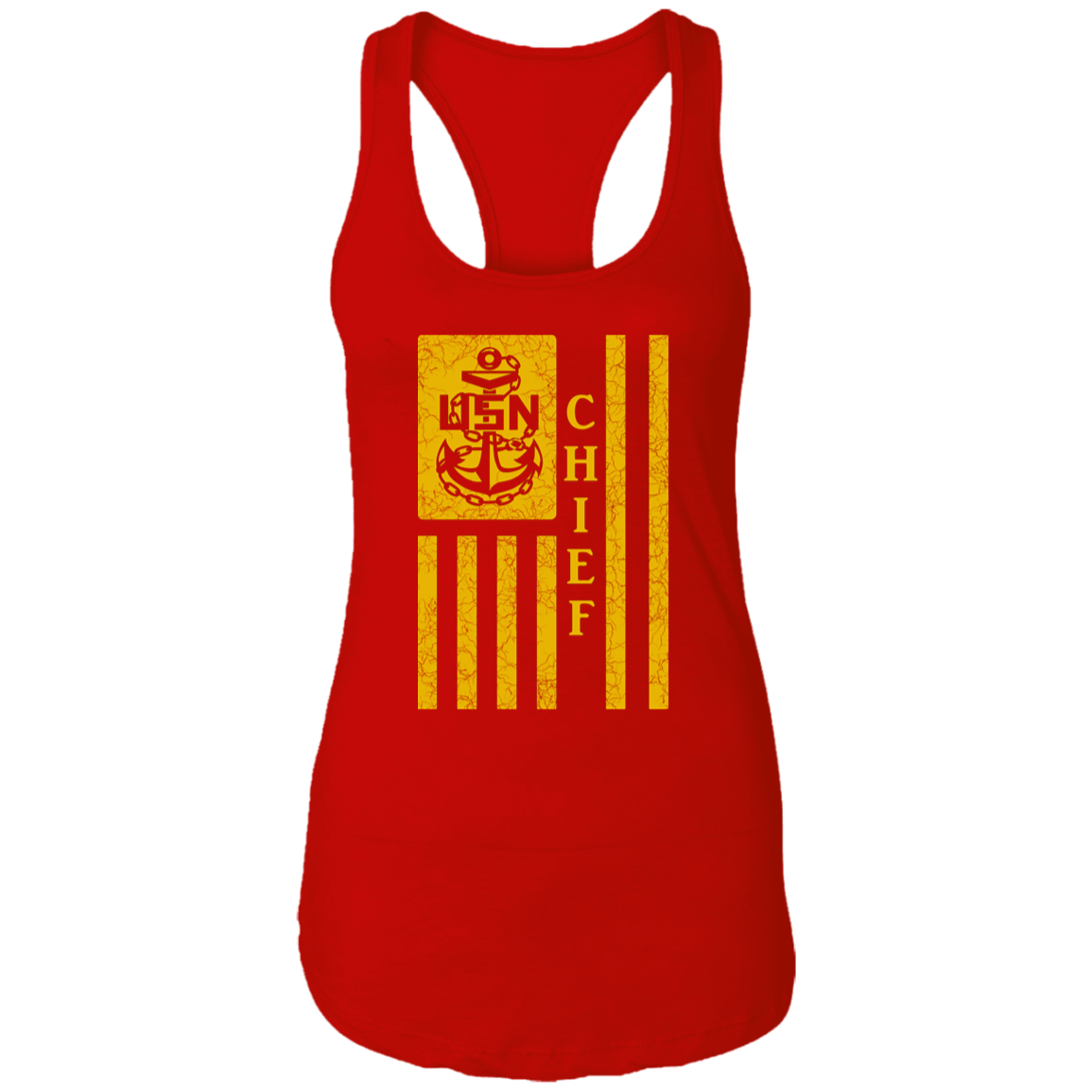 Chief Flag Gold Ladies Racerback Tank
