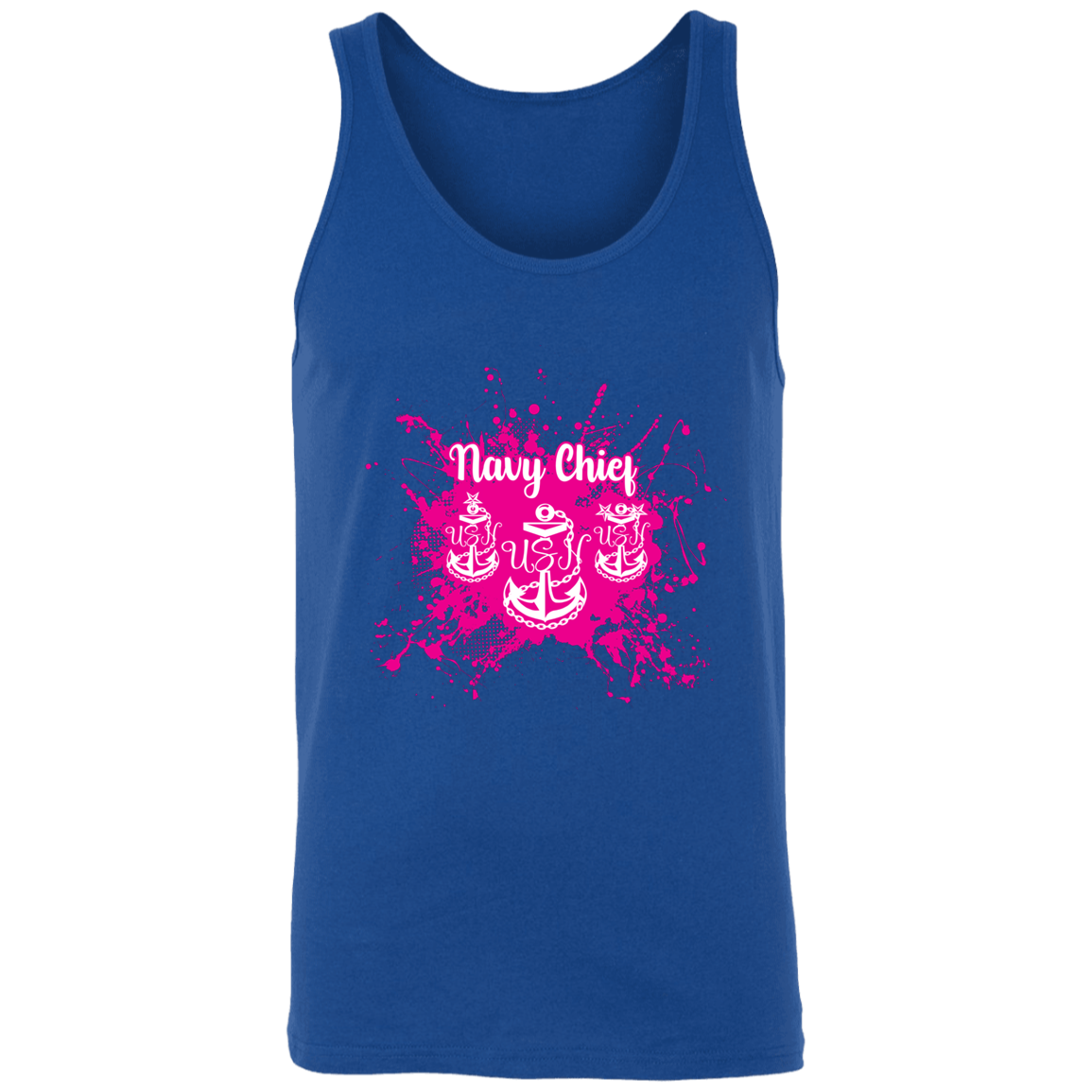 Navy Chief Pink Paint Unisex Tank