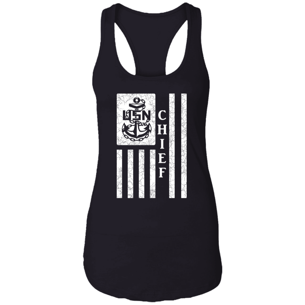 Chief Flag White Ladies Racerback Tank