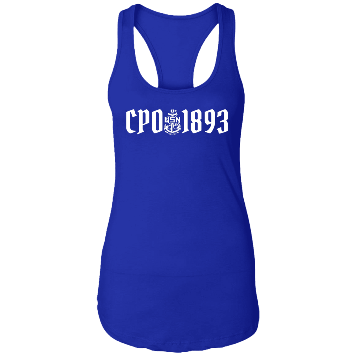 CPO 1893 White Ladies Racerback Tank