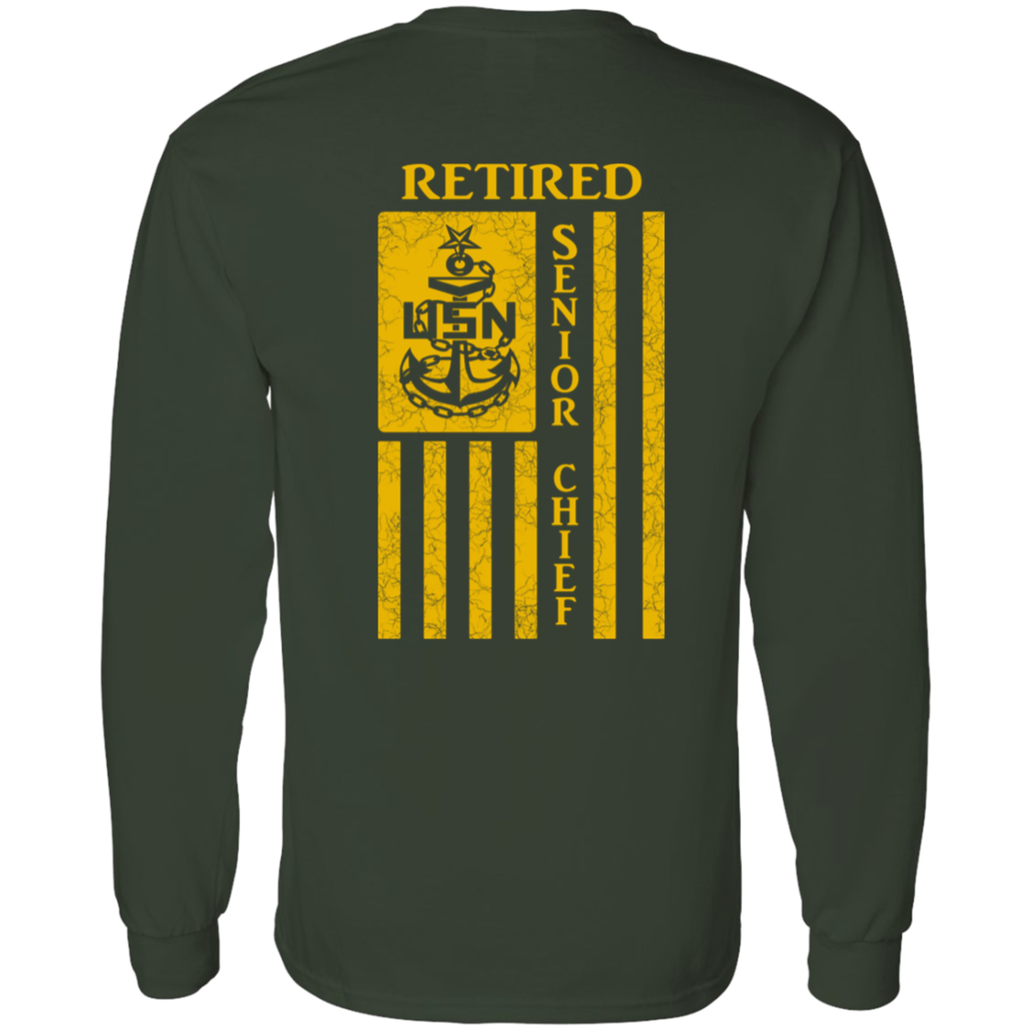 Retired Senior Chief Flag FB LS T-Shirt 5.3 oz.