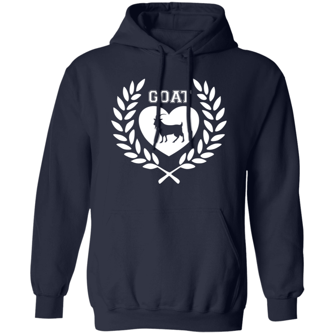 Goat Wreath White Pullover Hoodie