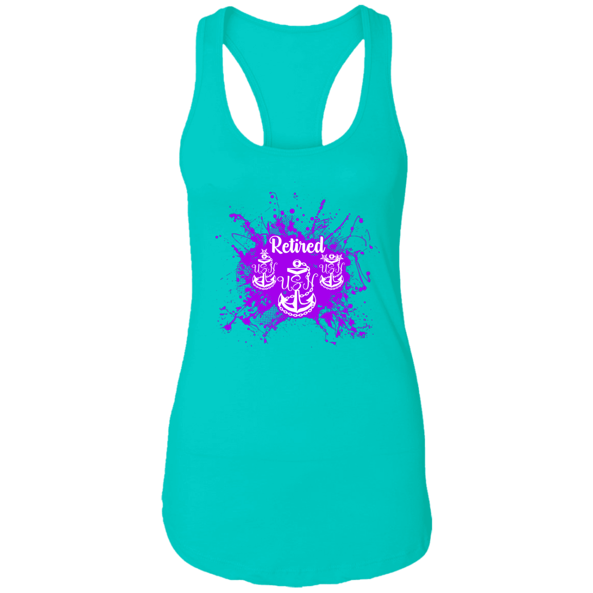 Retired Chief Purple Paint Ladies Racerback Tank