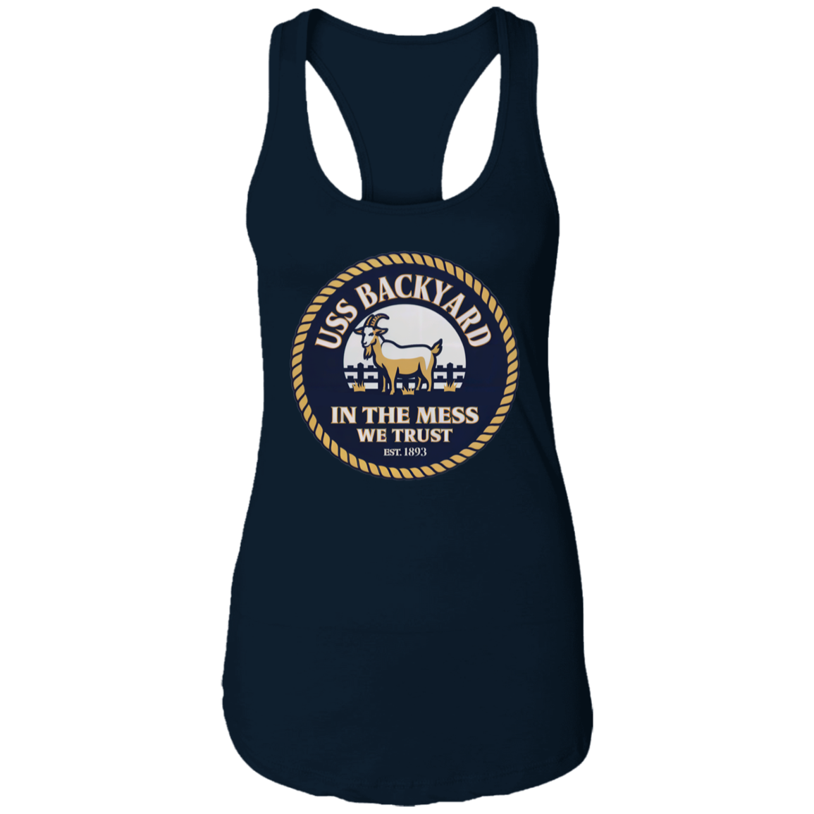 USS Backyard Ladies Racerback Tank