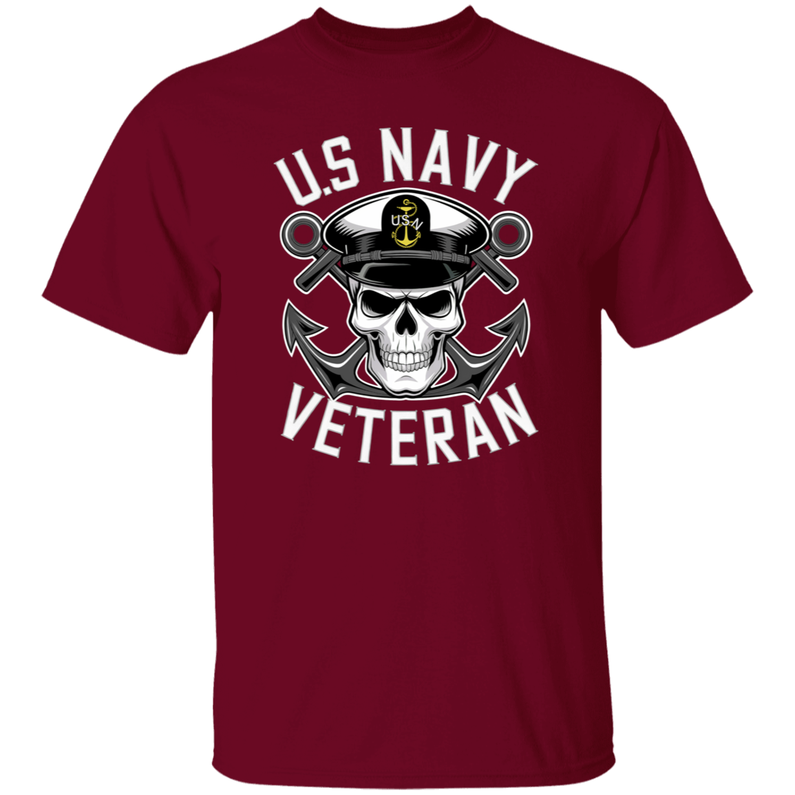 US Navy Veteran Skull 5.3 oz. T-Shirt