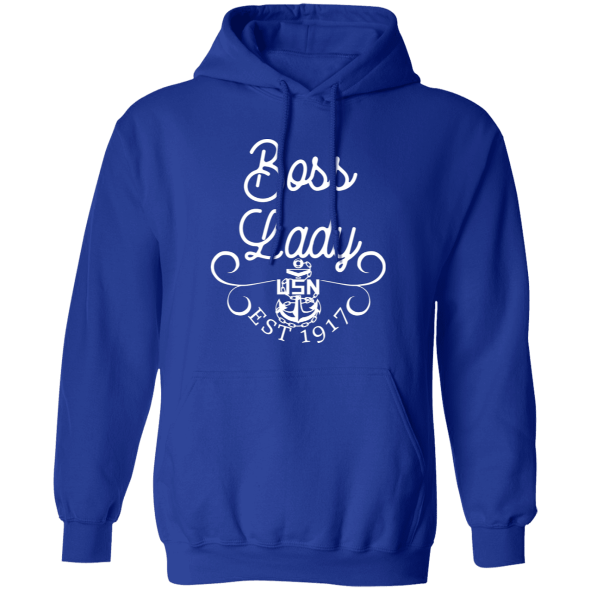 Boss Lady White Design Pullover Hoodie