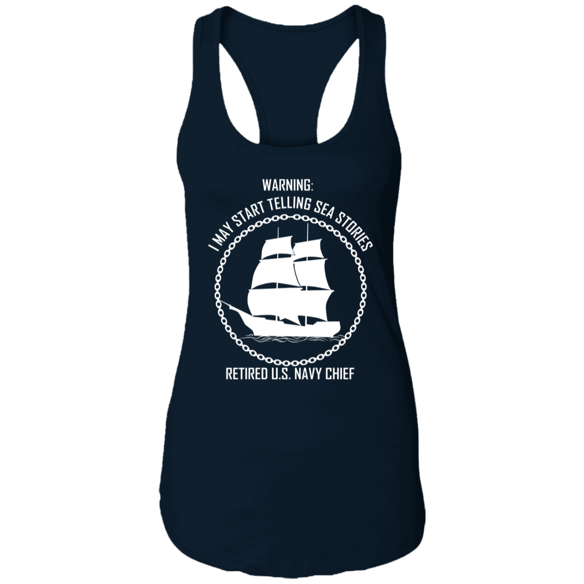 Retired Sea Stories White Ladies Racerback Tank